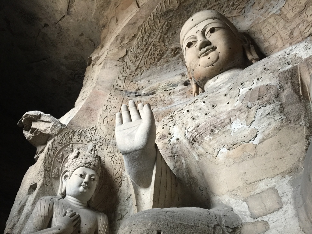 big stone buddha at Yungang Grottoes of shanxi trip